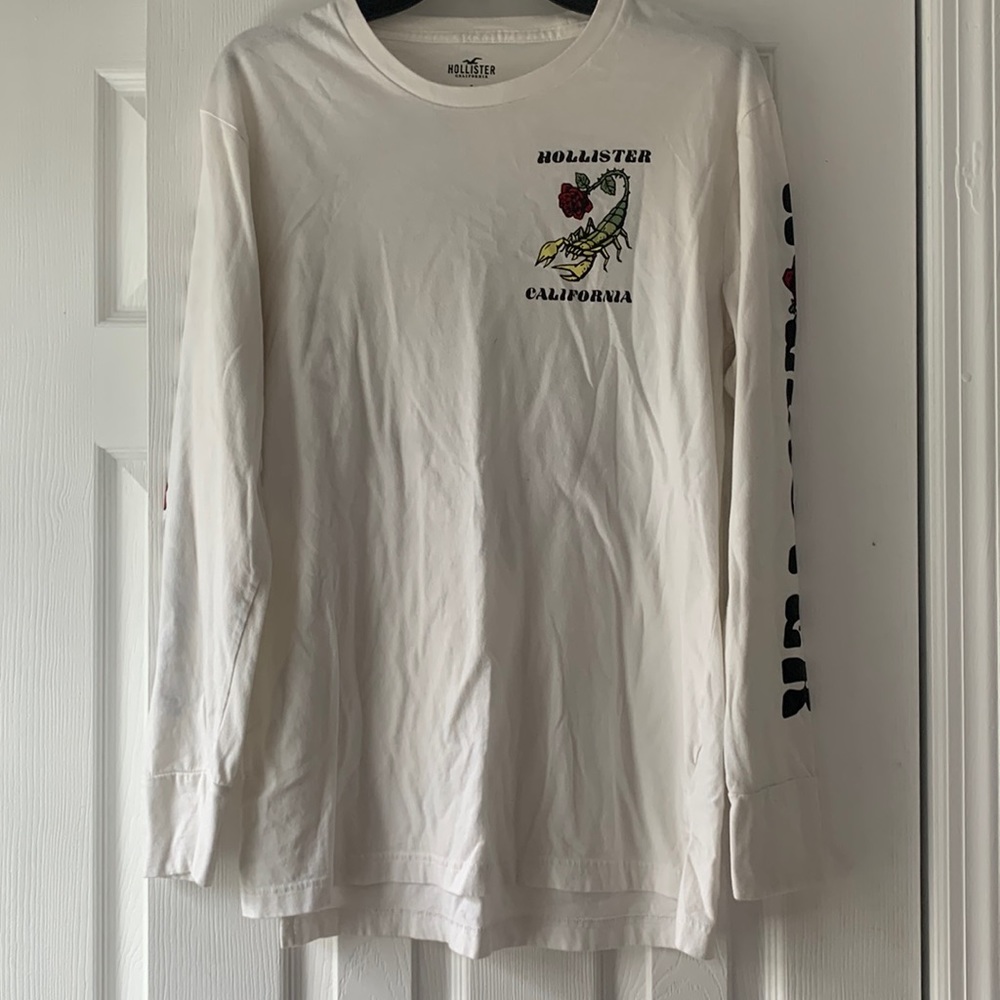 Hollister white long sleeve shirt size small